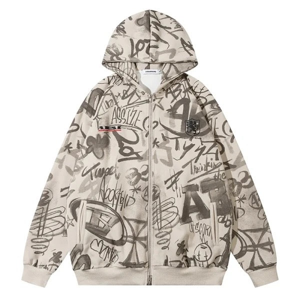 Graffiti Zip Hoodie (3 Colors)