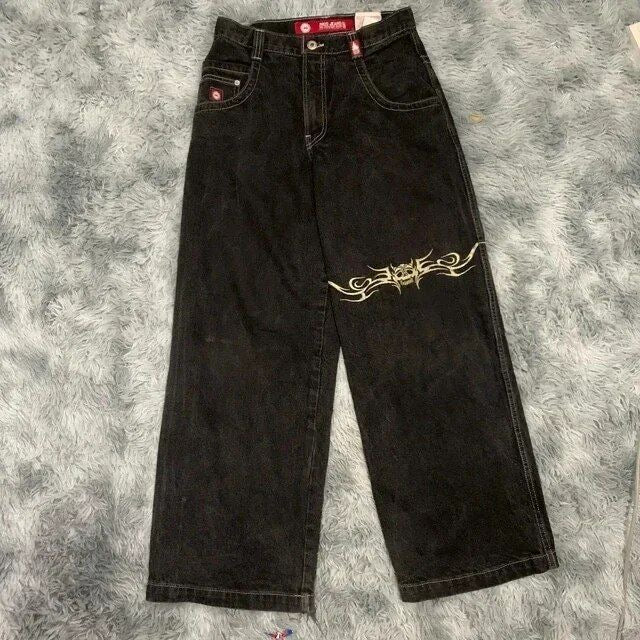 Hip Hop Straight Black Jeans