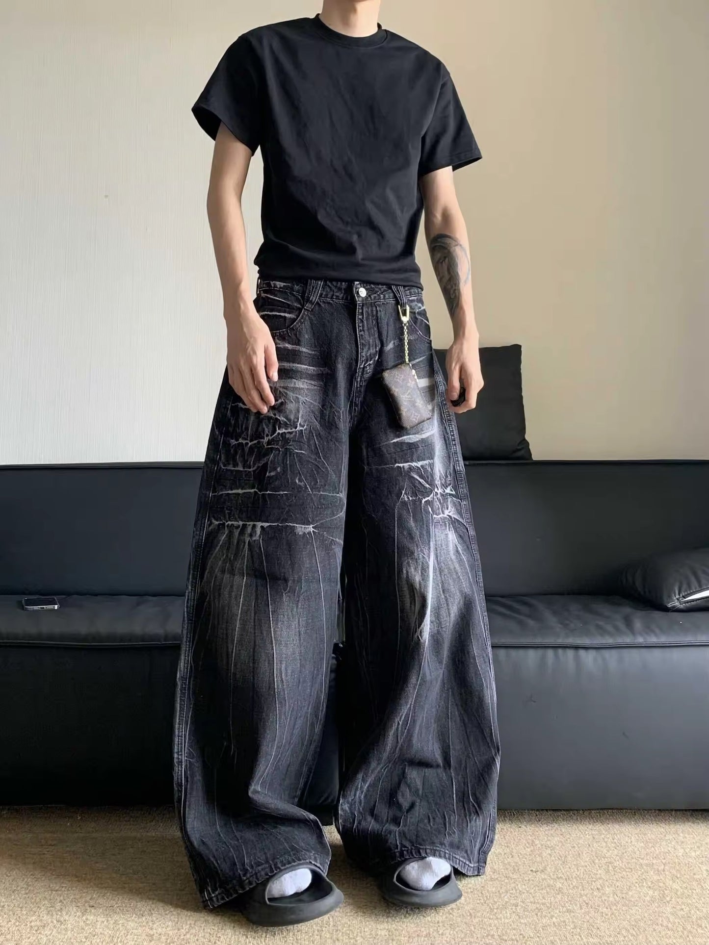 Black Washed Pants