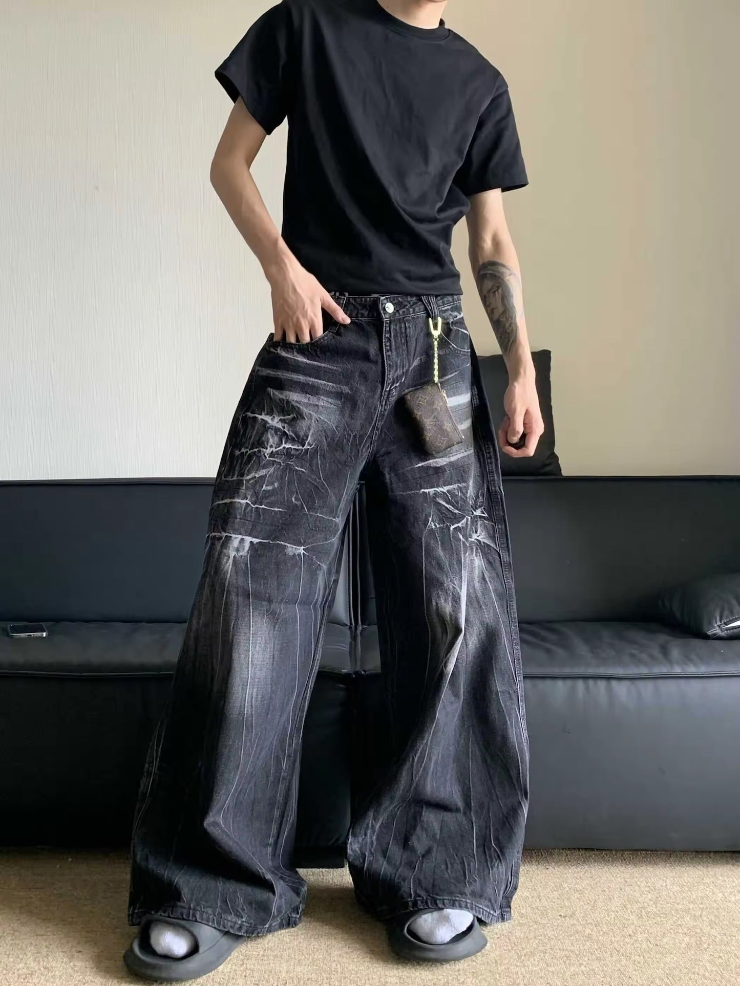 Black Washed Pants