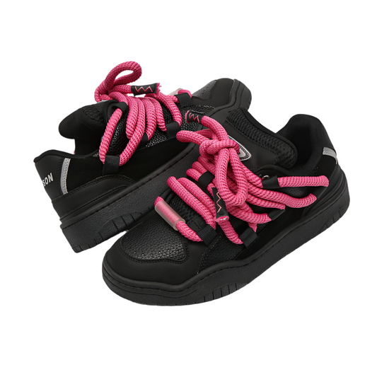 Fat Laces Shoes Black and Pink